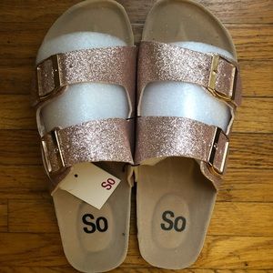 Rose Gold Glitter Sandals